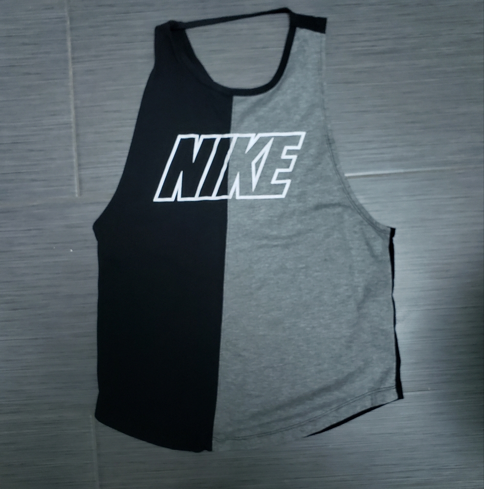 Nike Miller Runners Tank Black and Gray Tank Top